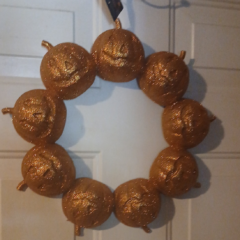Gold Glitter Pumpkin Wreath